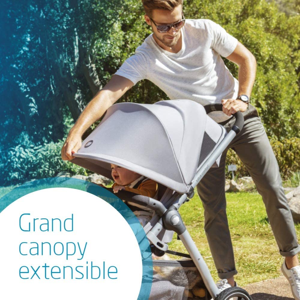 Bébé Confort Gia Poussette tout-terrain avec assise confortable, Pliage compact, de la naissance à 4 ans environ (0-22 kg), habillage pluie et grand panier inclus, Nomad Black