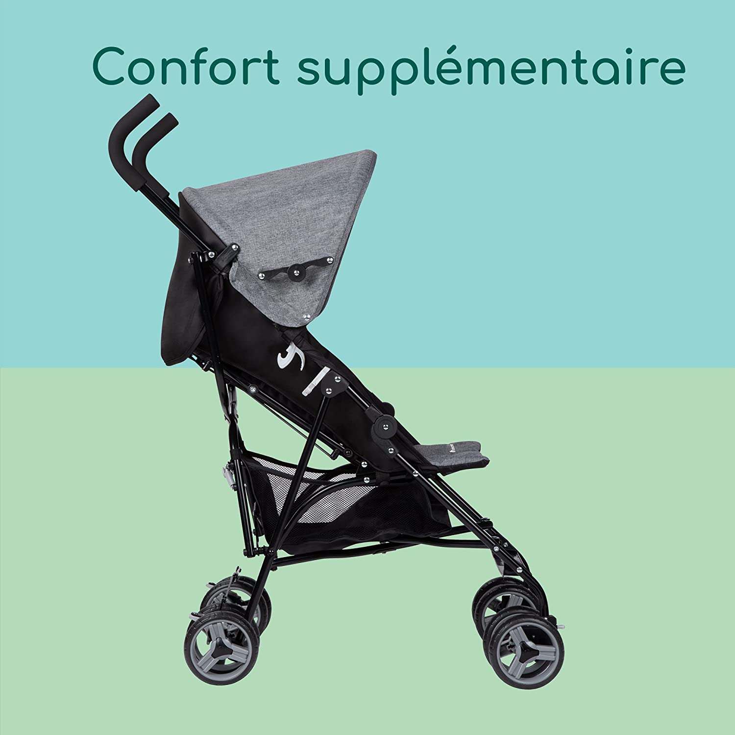 Bebeconfort Kiplo, Poussette canne compacte et légère, de 6 mois à 3.5ans, 0-15 kg, Black Chic