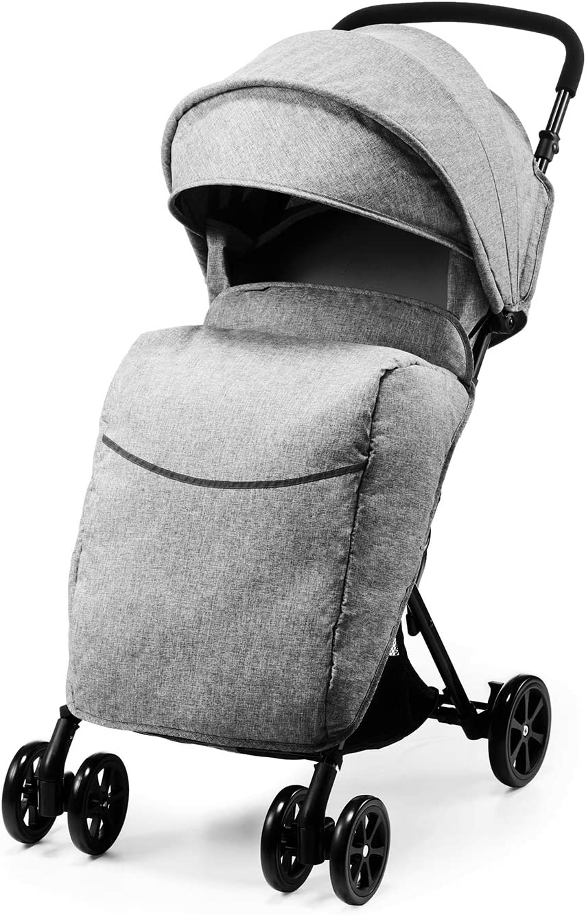 Kinderkraft Poussette Canne Bébé LITE UP, Compacte, Ultra Légère - 6kg, Pliante, Gris